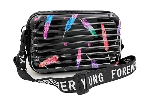 Forever Young Sling Bag for Women and Girls | Crossbody & Mini Suitcase Box | Multi Pattern with Detachable Shoulder Strap