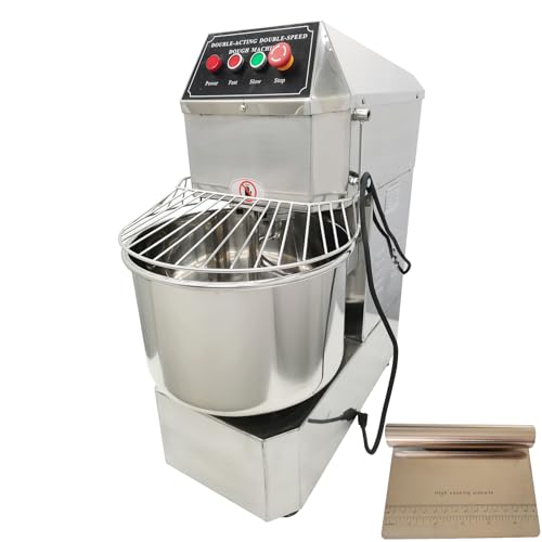 WYDDDARY 30QT Commercial Double Action Double Speed Dough Mixer Dough Kneading Machine Stainless Steel Dough Blender Machine With a Dough Knife 110V 1500W