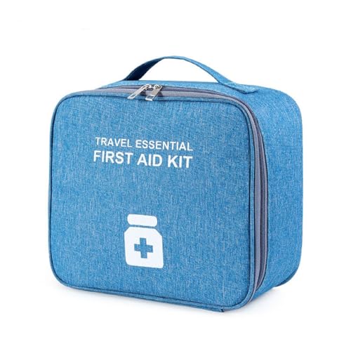 QIUPFGUT Bolsa de medicamentos, Bolsa de Primeros Auxilios vacía, Botiquín,Botiquín de Emergencia,Botiquín portátil Bolsa médica de Viaje,Set médico portátil de Viaje (Azul)