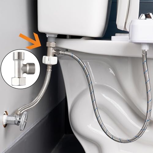 KASESSS 2 Stück T Stück Wasseranschluss, Edelstahl 3-Wege Verbindungsventil, 3/4 t stück 1/2 t tück, Wasseranschluss Verteiler, 3/8 1/2 3 Wege Verteiler, T-Stück verteiler