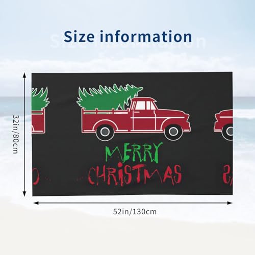 Serviette de plage voiture rouge de Noël en microfibre compacte