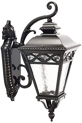 Lanterne moderne extérieure pour patio et villa, applique étanche E27 en aluminium noir mat