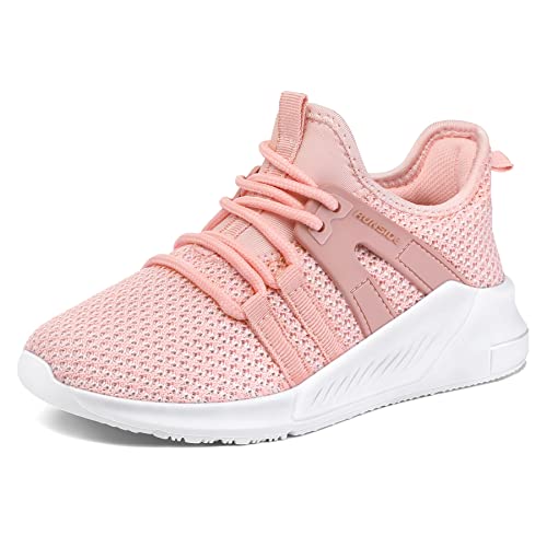 Runside Boys Girls Tennis Shoes Kids Lightweight Breathable Sneakers Lace-Up Running Athletic Shoes For Toddler/Little Kid/Big Kid Pink #TOP24
