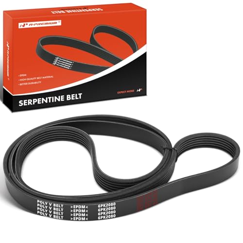 A-Premium 81.96 Inch Engine Serpentine Belt Compatible with Ford Escape 2001-2004, Ranger 1995-2001, Windstar & Cadillac CTS & Chevrolet Caprice & Mazda B2300, B2500, MPV, Tribute & Mercury Cougar by A-Premium - Used condition - US$15.91