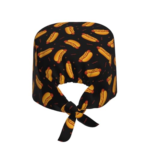 Image of Surgical Caps Men Women, Scrub Cap with Sweatband Adjustable | Tie Back Nurse Cap, Nursing Breathable Working Hat, Scrub Cap, Medical Hats