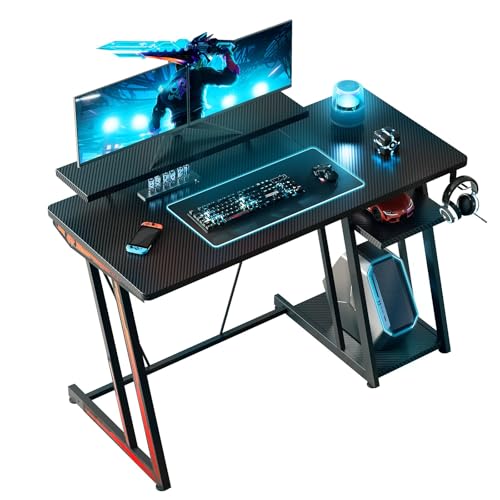 Amazon | YeTom 大型ゲーミングデスク 120cm 拡張収納棚 マルチ