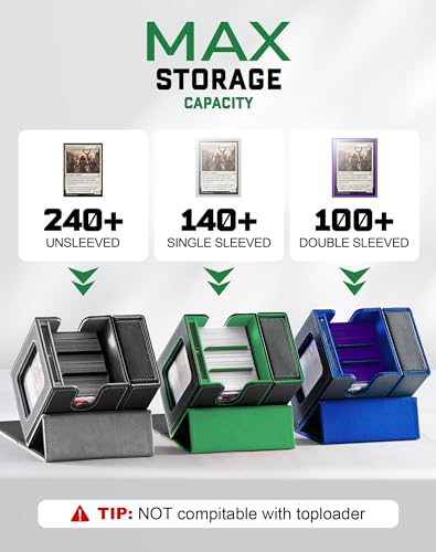 ZLCA MTG Deck Box, Commander Deck Box com janela de exibição, caixa de baralho comporta 100 cartas d