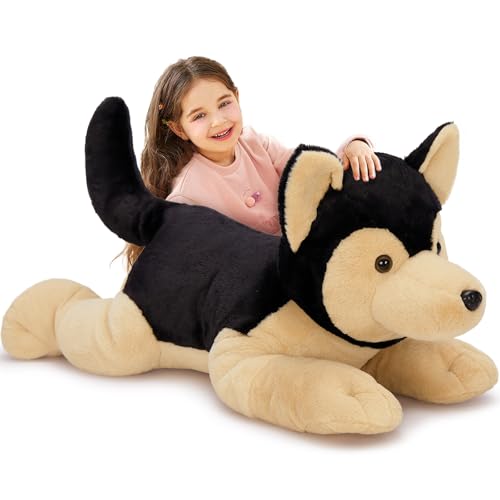 MorisMos XXL Pastor Alemán Peluches Grandes, 80cm Kawaii Perro Peluche Gigante Suave Juguetes de Peluche Regalo para NiñOs Novia Cumpleaños Navidad Deco