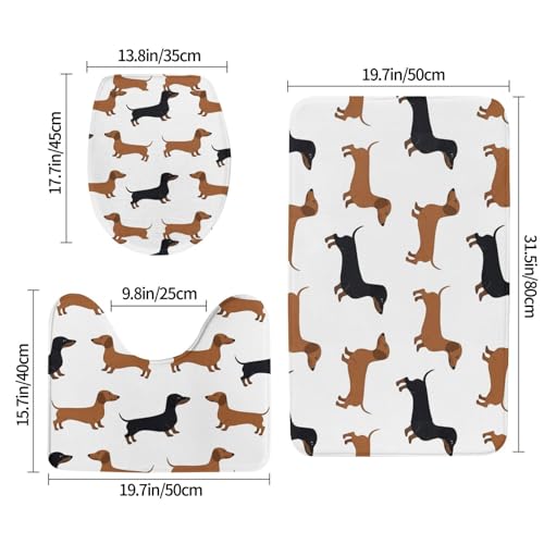 Tapis de bain antidérapants et absorbants ensemble de douche coloré - 3