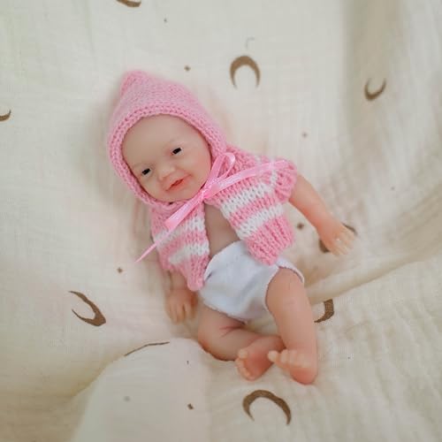 Muñeca Reborn Bebé Silicona Mini 15 cm Realista miniatura 5
