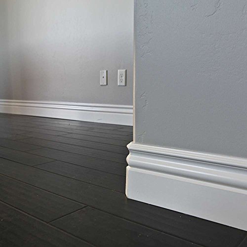 Baseboard Molding 6" Height 96" Length Manufactured With Dense Architectural Polyurethane Compound (8 Moldings) #TOP3