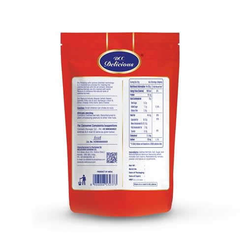 Image of DCC DELICIOUS Roasted Cashews (Hot & Sour), 80Grams | Dry Roasted | Air Fried