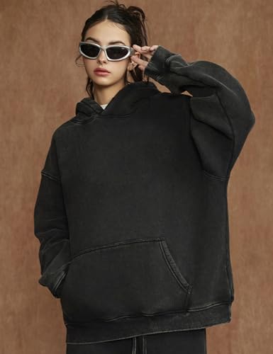 Arssm Mens Oversized Hoodie Acid Wash Pullover Vintage Cotton Heavyweight Sweatshirt Fleece Hoodie Men Streetwear4