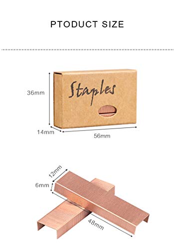 6 Pack Rose Gold Nietjes Standaard Nietmachine Refill 26/6 Maat 5700 Nietjes (6 Pack Rose Gold) - Image 4