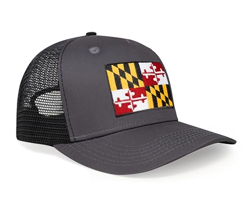 Image of International Tie State Hat for Men and Women, Adjustable Snapback Trucker Baseball Cap with Embroidered Patch