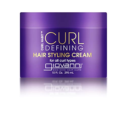 GIOVANNI Curl Habit Curl Defining Hair Styling Cream - Curl Cream, Hair Curling Cream, Tames Frizz & Flyaways, Silicone Free, Light Weight, Curl Enhancing Hair Products, Hair Cream for Curls - 12 oz