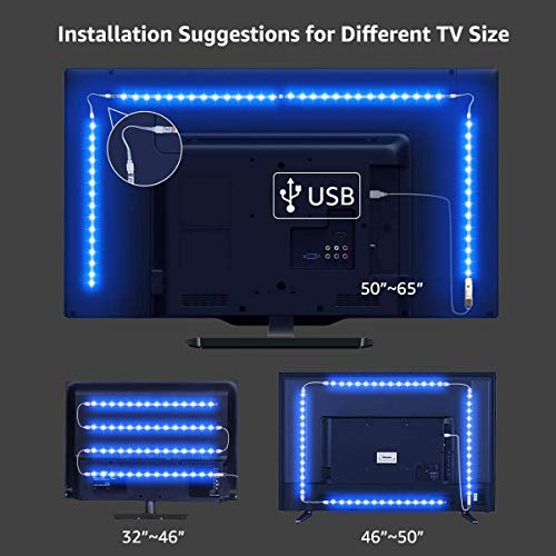Le Led Strip Lights For Tv,6.56Ft Rgb Color Changing Tv Backlights With Remote, Christmas Gifts For Men & Women, Usb Powered Bias Lighting For 32-65 Inch Tv, Pc, Mirror, Home, Wall Decorations #TOP4