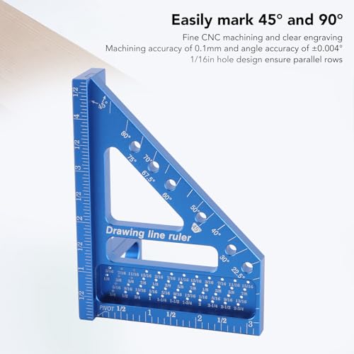 Regla de ángulos múltiple 3D de aluminio para carpintería miniatura 5