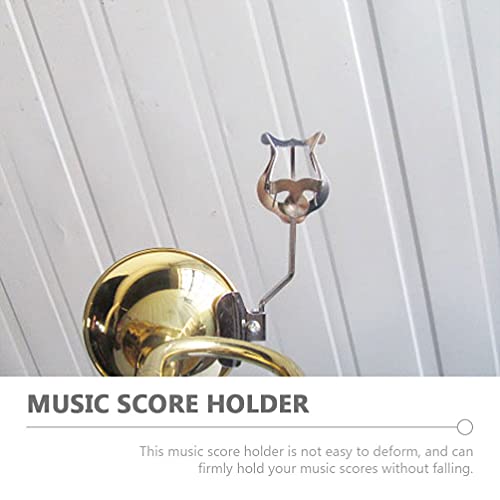 Milisten 2Pcs Trombone Lyre Clip On Metal Music Book Clip Page Holder Sheet Trombone Music Score Clamp For Trombone Musicians #TOP7