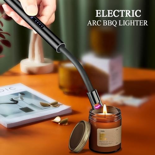 Image of Crasts USB Plasma Rechargeable Electric Gas Lighter for Pooja Room, Candles, BBQ, Multi Purpose - 360 Degree Flexible & Windproof (Multicolor)