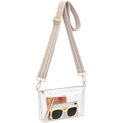 FANGSUN Clear Purse for Stadium Events, Clear Crossbody Bag for Women | Concert & Sports Events Ready, Holds Phone Wallet & Keys, Adjustable Strap, Water-Resistant PVC, Game Day Outfit