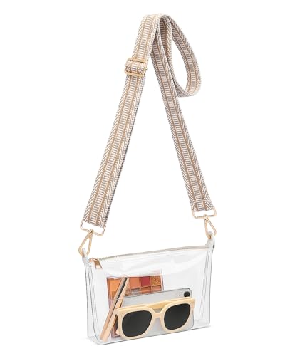 Image of FANGSUN Clear Purse for Women, Clear Crossbody Bag Stadium Approved, Small Transparent Handbag for Concert Event Festival