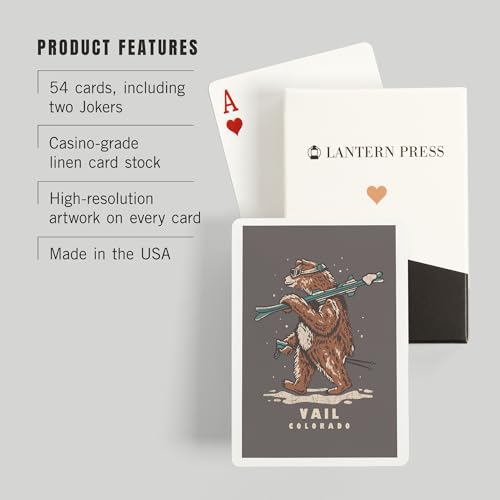 Lantern Press Vail Colorado, Baraja Poker 52 Cartas miniatura 3