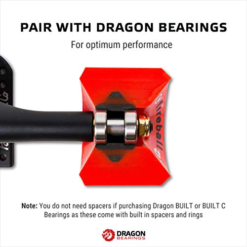 Fireball Dragon Precision Aluminum Spacers And Speed Rings Set For Skateboards And Longboards - 4X Skateboard Spacers 8X Skateboard Washers #TOP5