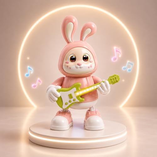 Image of Rabbit Guitarist Musical Toy with Flashing Lights & Music for Kids