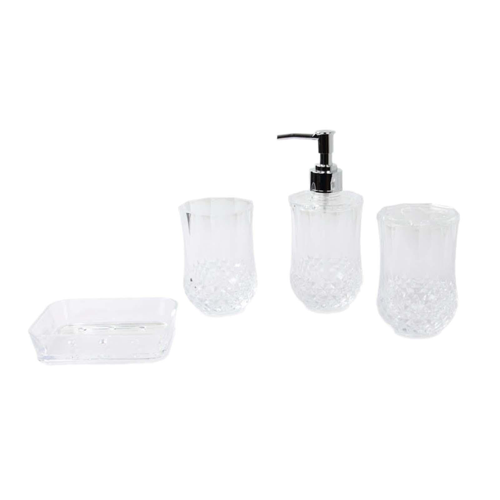 Set di accessori per il bagno Porta sapone, dispenser for articoli da toeletta, moderno, collutorio, tazza, decorazione banco, costiera Arredamento per gli affittuari(White)