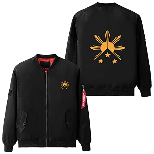 Tribal Philippines Filipino Sun and Stars Flag Men's Flight Bomber Jacket Winter Warm Windbreaker Coats Zip Up Outwear2