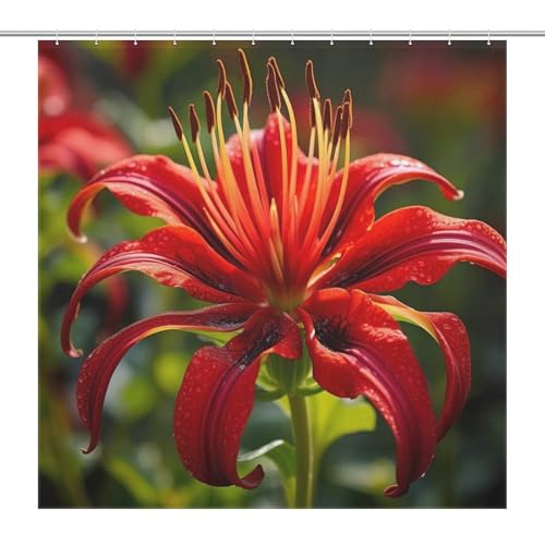 Rideau de douche fleur en tissu polyester lavable 183x183 cm - 7