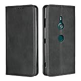 【Hamany】 SONY xperia xz3 ケース 手帳型 エクスペリアxz3ケース カード収納 so-01l / sov39 / 801SO / SO01L スマホケース 財布型 耐衝撃 耐久性 耐摩擦 内蔵マグネット 横置きスタンド機能 レザー カバー -紳士黒