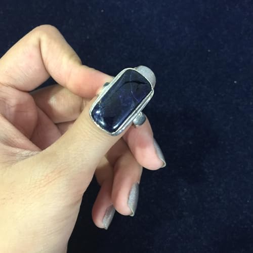 Bague en sodalite jaune véritable et argent sterling 925 au design d'exception - 2