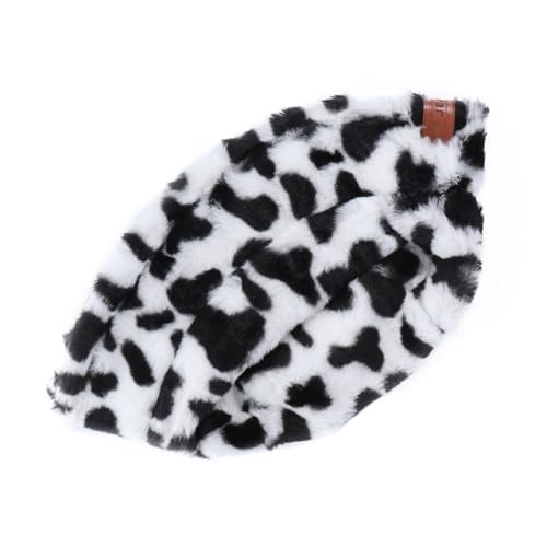 Chapeau bob en peluche motif vache pour hommes et filles