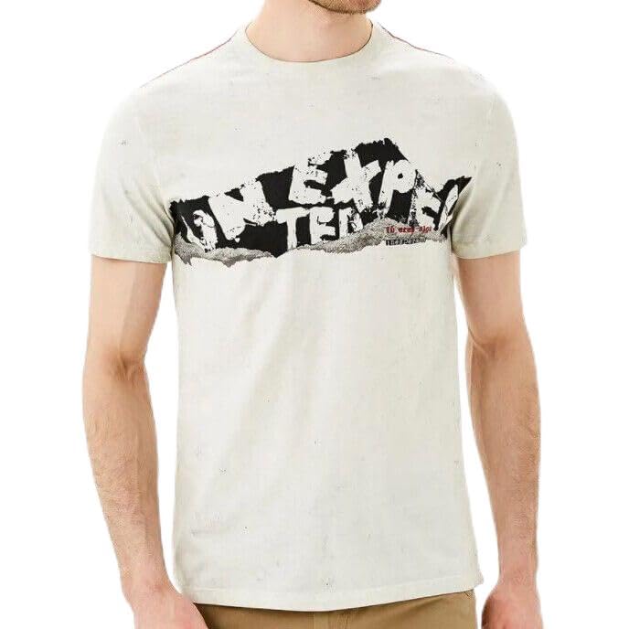 Tee shirt homme Maurice Desigual gris ceniza en taille XL coupe reguliere