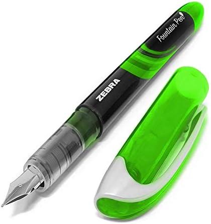 Zebra Fuente - Disposable Fountain Pen - Teachers Set - Coloured Ink - Green, Pink, and Purple