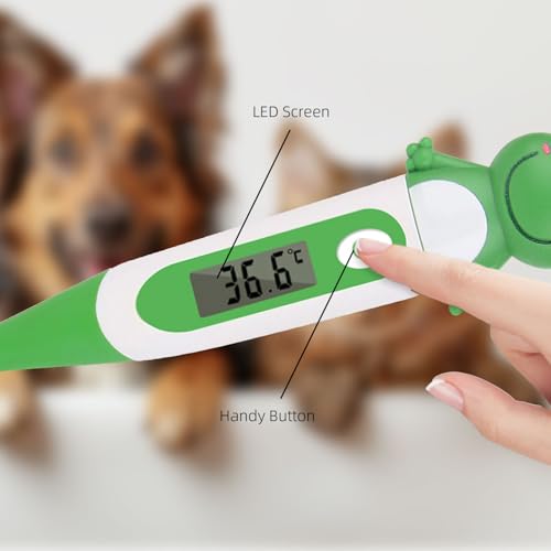 Pepultech Pet Thermometer for Dogs,Digital Thermometer for Cats/Horse/Animals with Fever Alert Sound,Fast and Accurate Measurements in 60 Seconds - Comfortable Flexible Tip and Waterproof - Pack of 3
