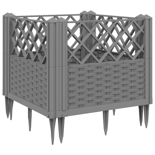Jardinière modulaire gris clair en PP bac à fleurs légumes et herbes