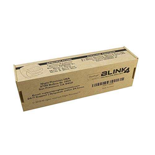 Blink4 Mini Silicone Strap On Led Bike Light - 8 Extra Batteries - 4 Lights - 2 Front & Rear Bike Light Set - Black & White #TOP6