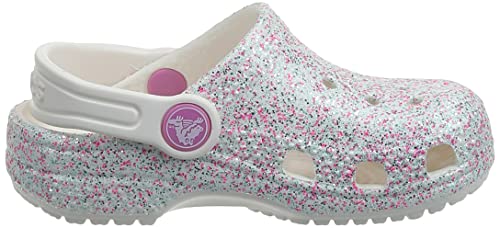 Sandália, Crocs, Classic Glitter Kids, Oyster, 30, Criança Unissex