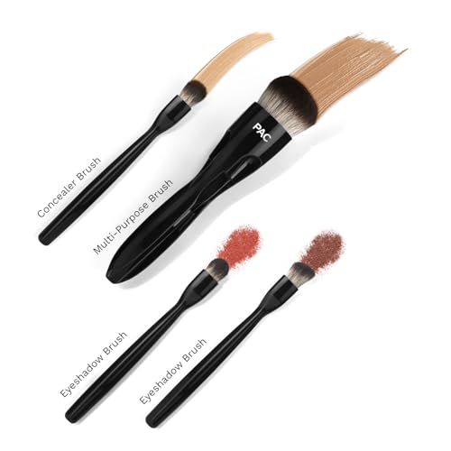 Image of PAC 4-IN-1 Makeup Brush | one multi-purpose brush, one concealer brush, and two eyeshadow brushes | Compact Portable Brush Kit