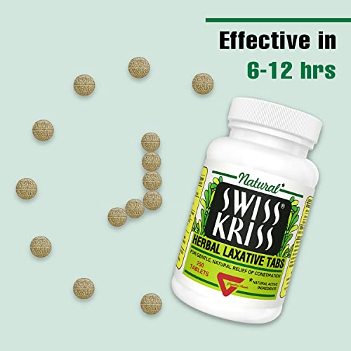 Swiss Kriss Herbal Laxative Tablets, Natural Laxatives for Constipation Relief, Senna Laxative, 250 tablets, (Pack of 2) - Thumbnail 3
