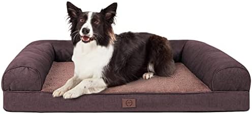Orthopedic Dog Bed, Bolster Washable Dog Beds for Large Dogs, Orthopedic Sofa Foam Couch Bed with Removable Cover & Nonskid Bottom, Pet Beds for Medium Dogs