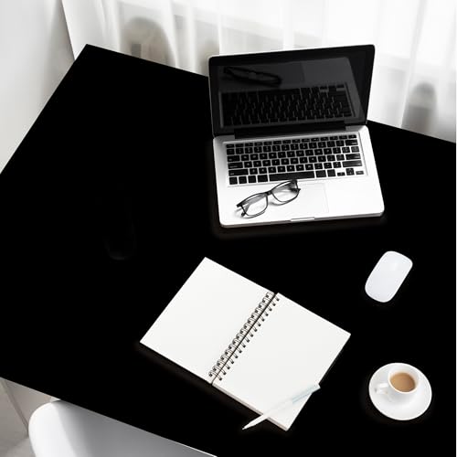 Image of Solid Black Wallpaper Thick Matte Black Contact Paper Decorative Peel and Stick Wallpape Self Adhesive Removable Wallpaper for Kitchen Cabinet Furniture Waterproof (61X122cm)