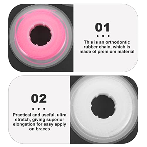 GLEAVI 3 peças de correntes de borracha dentária correntes de borracha elástica corrente de energia