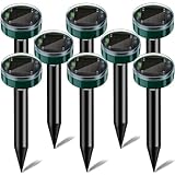 Crazifuny Solar Mole Repellent 8 Pack,Ultrasonic Solar Mole Outdoor,Safe Solution for Mole Control,Mole Deterrent Repels Vole,Gopher,Suitable for Gardens,Lawn
