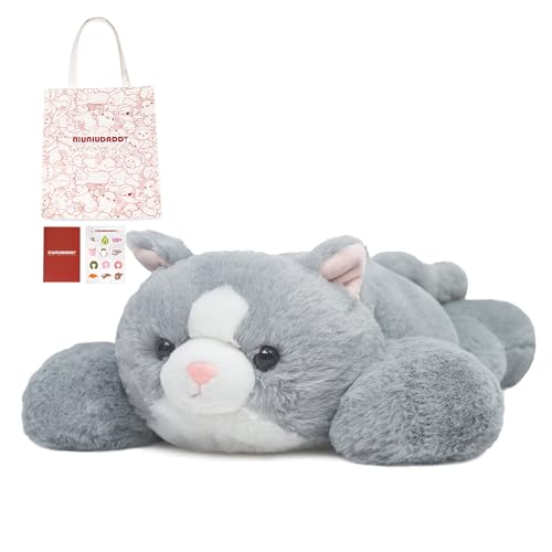 Image of Niuniu Daddy Weighted Cat Stuffed Animals Gift Box Set, 20 Inch 3.3 lbs Weighted Plushies, Heavy Calming Body Pillow for Sleeping, Sensory Lying Lap Pad Toy Companion for Kids and Adults