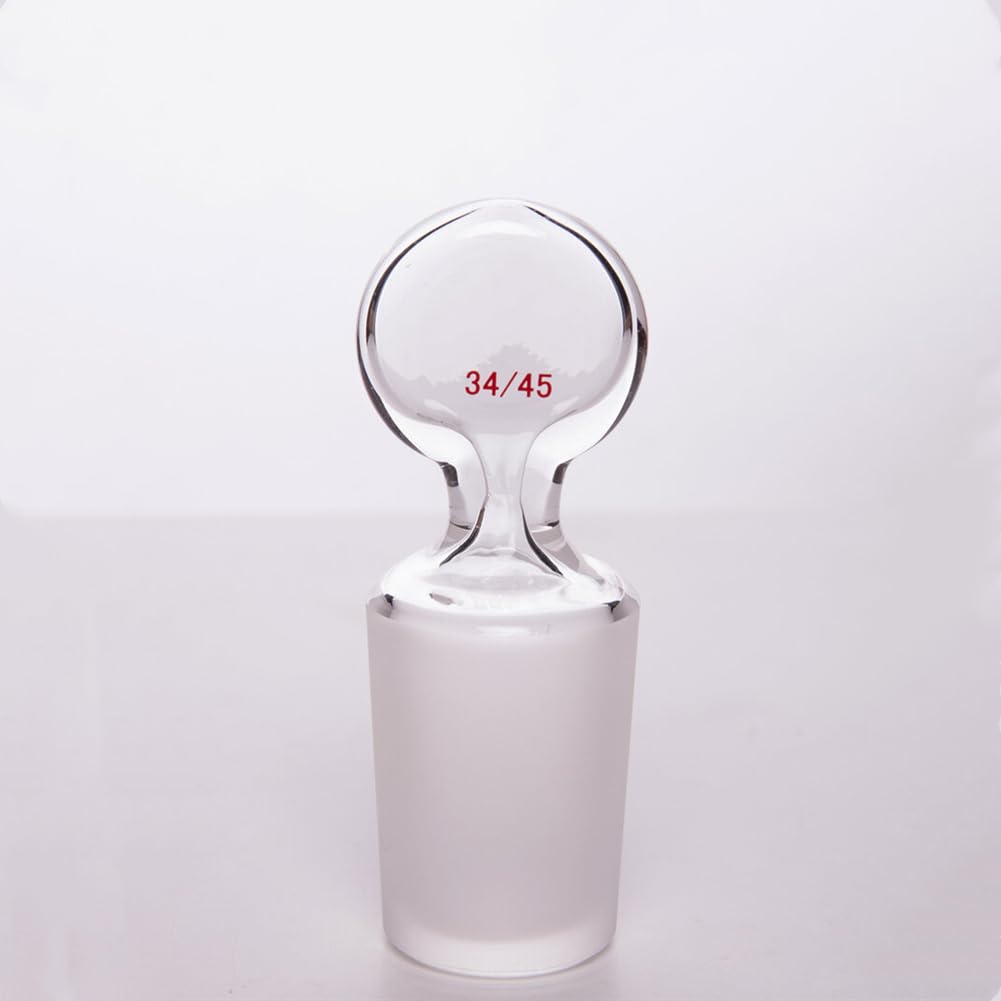 Glass Penny Head Glass Hollow Stopper for 45/50 Outer Joint Glass, Borosilicate Glass,with Closed Bottom