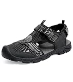 EZEREELL Closed Toe Men’s Outdoor Sandals, Waterproof Hiking Sandals Black 11.5